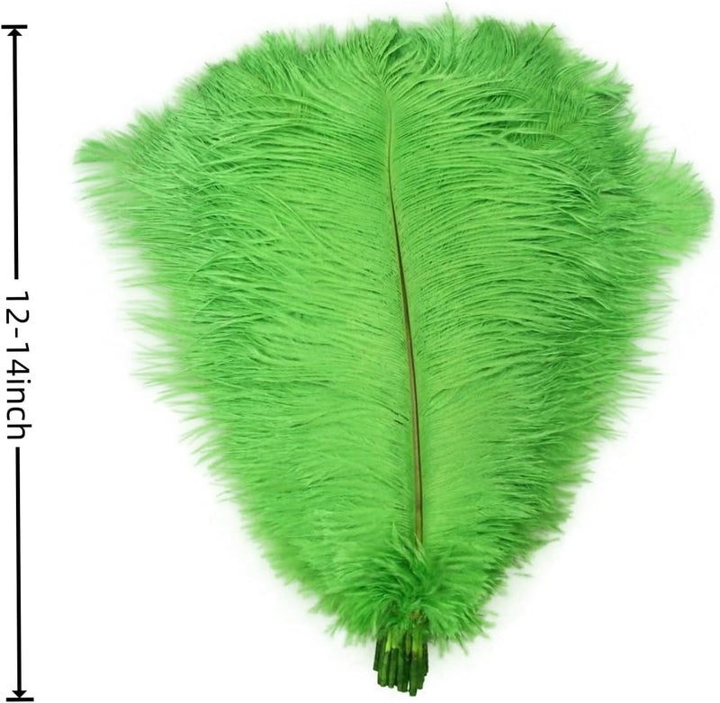 Sowder 10pcs Ostrich Feathers 12-14inch(30-35cm) for Home Wedding Decoration(Lime Green) - Image 3